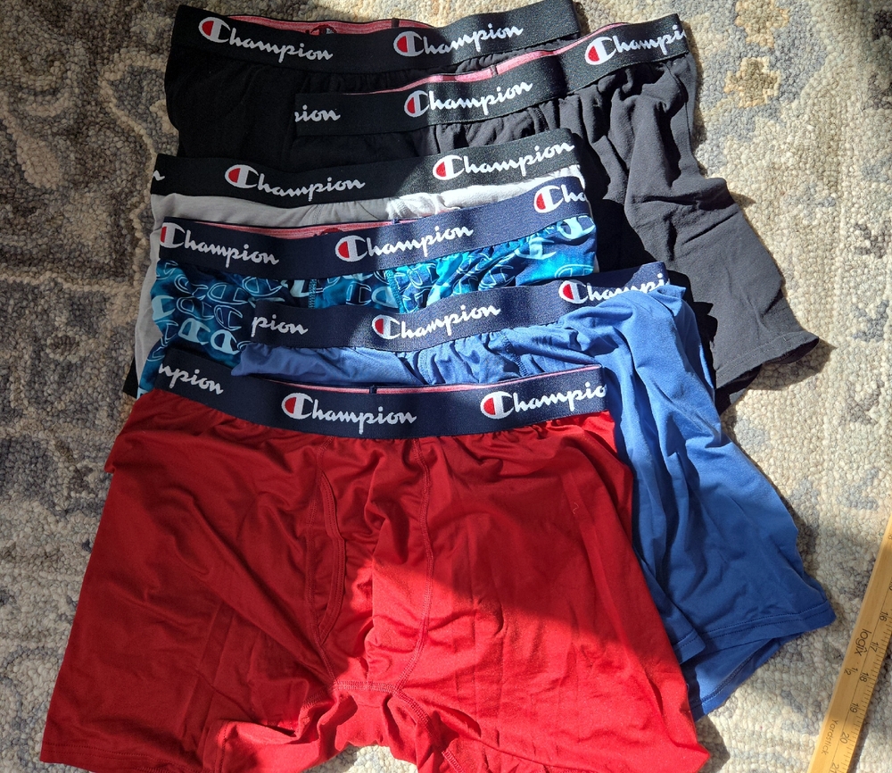 Champion Men's Boxer Briefs - Black, Blue, Red, Patterned Set